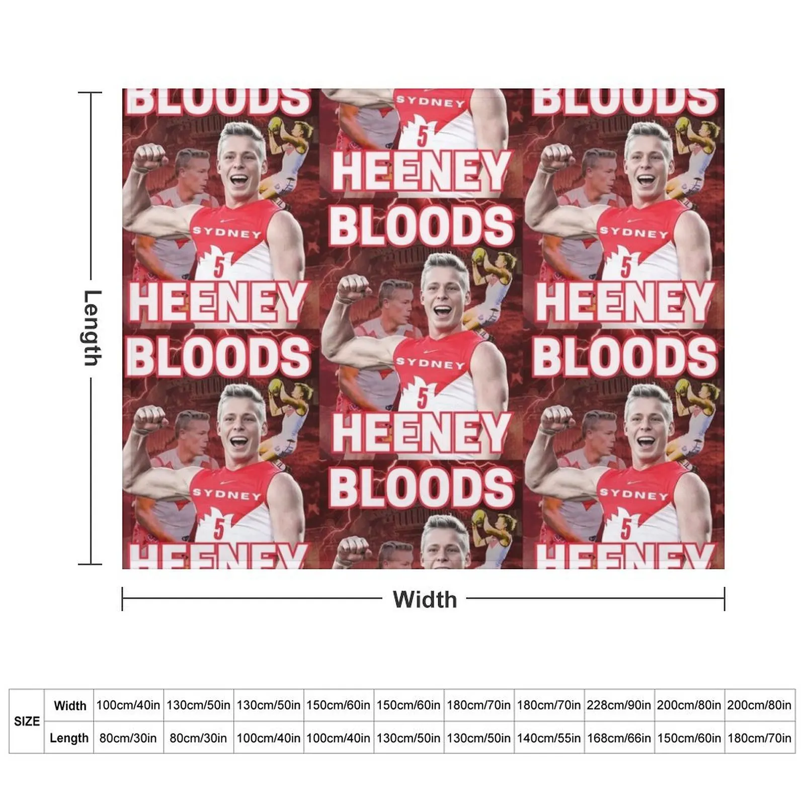 Isaac Heeney Sydney Swans Afl Football Throw Blanket sofa bed Sofa Quilt Single Blankets