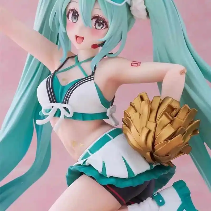 Hatsune Miku Dark Chocolate Bitter Pastry Chef Melty Cheerleading Anime Action Figure Desktop Ornaments Collectible Model Toy