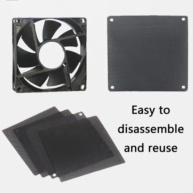 J2FC 12x12cm PVC Dust Filter Screen for Computer Case Fan Effective Airflows and Easy Maintenance