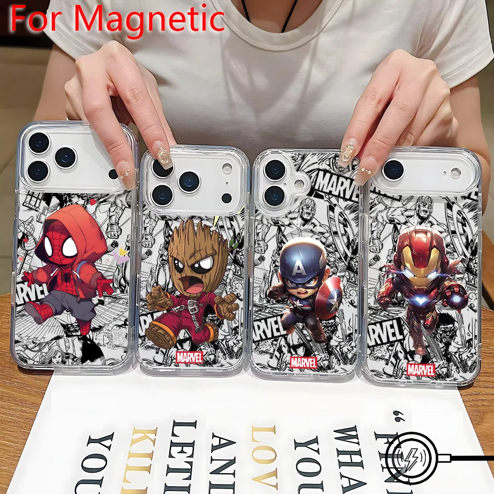Cool Spiders Mans Magnetic Phone Case for Samsung Galaxy S25 S24 S23 S22 S21 S20 FE Edge Plus Ultra 5G Soft Clear TPU Cover