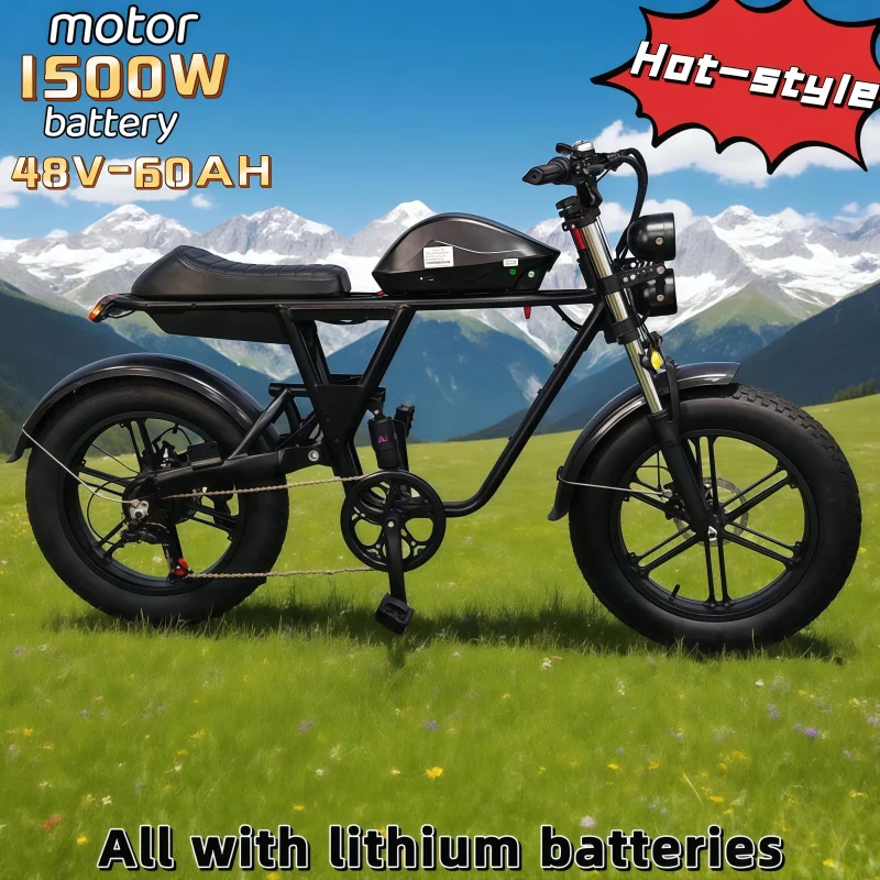 

20-inch e-bike wide tire beach mountain city transportation moped large battery life
