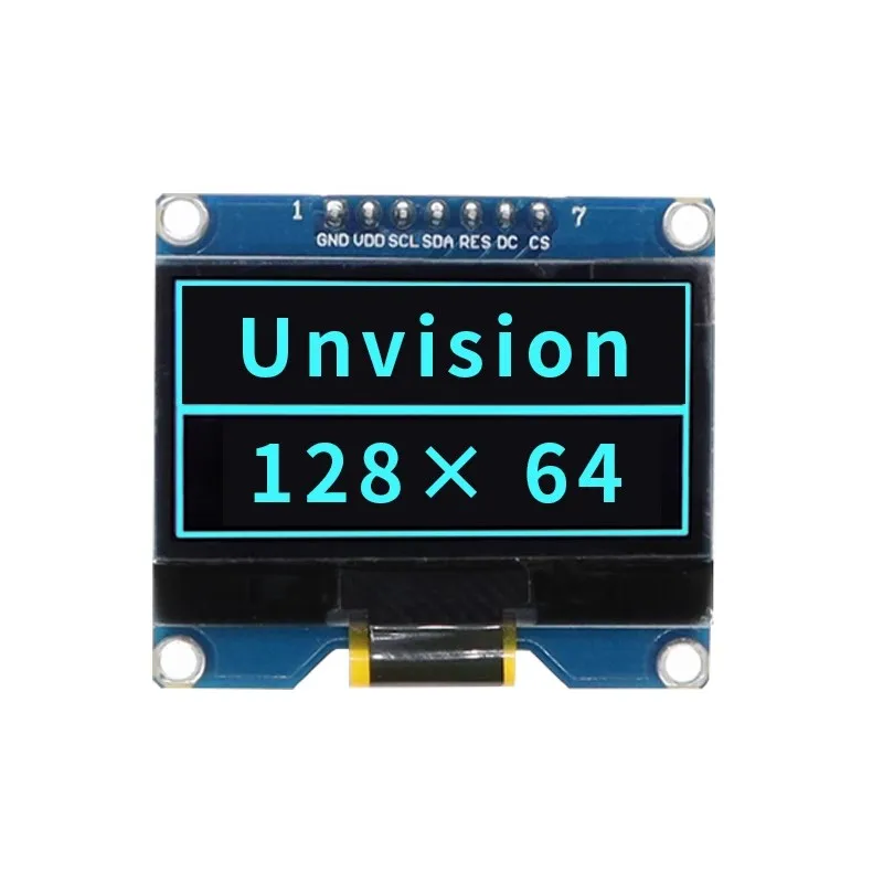 Módulo de pantalla OLED SSD1309, unidad IC blanca y azul de 1,54 pulgadas, 4 pines y 7 pines, Compatible con interfaz SPI SSD1306, 128x64