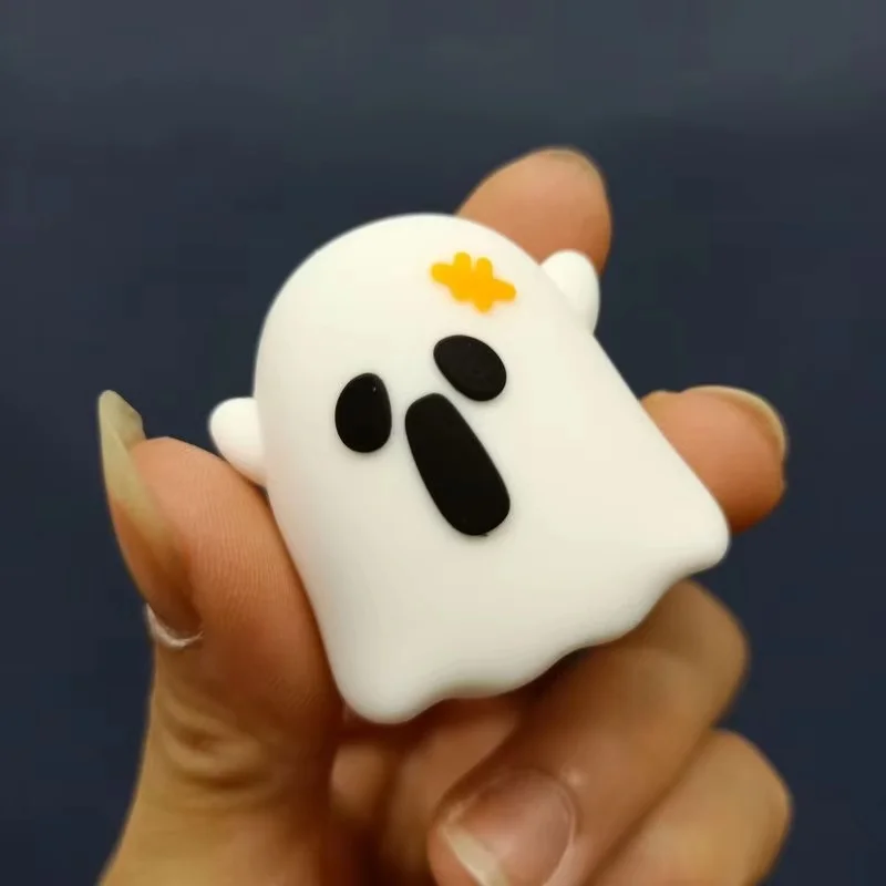 24 Uds nuevo sacapuntas de silicona con forma de fantasma de calabaza diavolo de Halloween sacapuntas de un solo orificio papelería regalo al por mayor