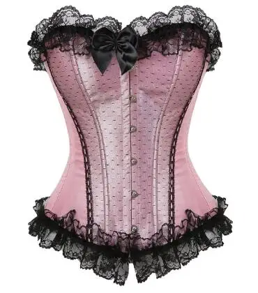 Corsets Bustiers for Women Overbust Corset Top Corselet Sexy Lace Bowknot Decorated Corselet Plus Size Corsetto Korsett