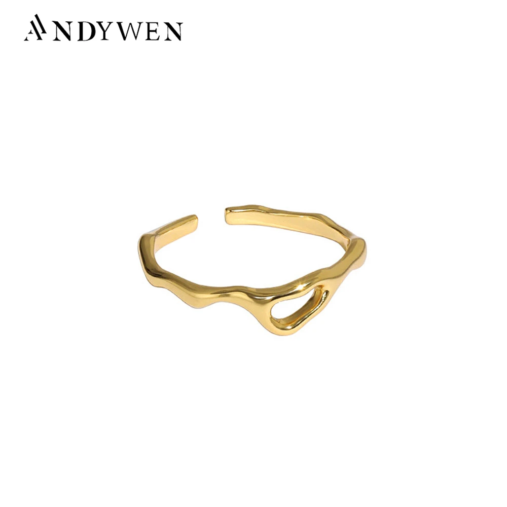 

Женское кольцо с регулируемым размером ANDYWEN, из серебра 925 пробы, с круглыми пальцами, 2021 пробы