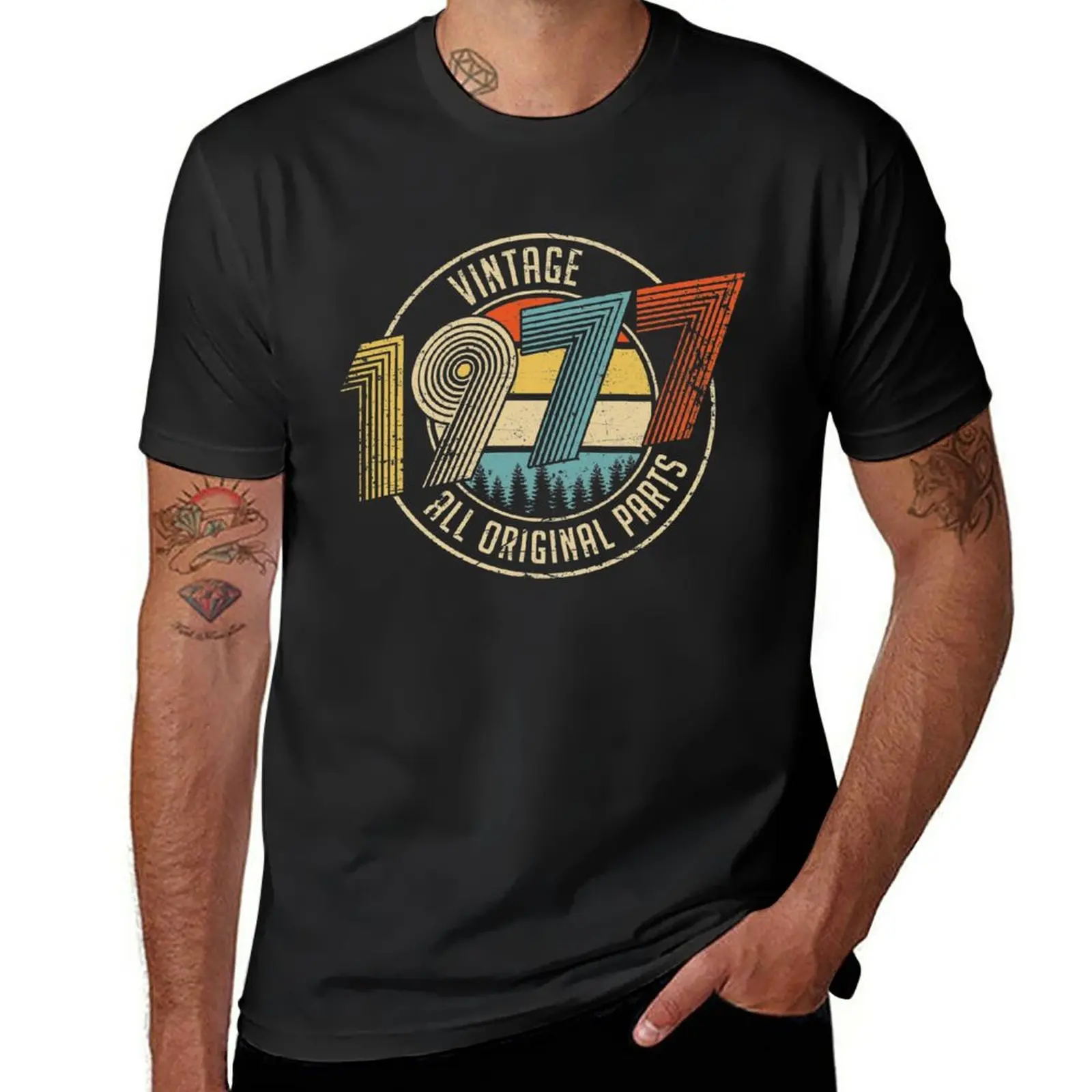 

New Vintage 1977 All Original Parts birthday gifts T-Shirt vintage t shirt plus size tops t shirt for men