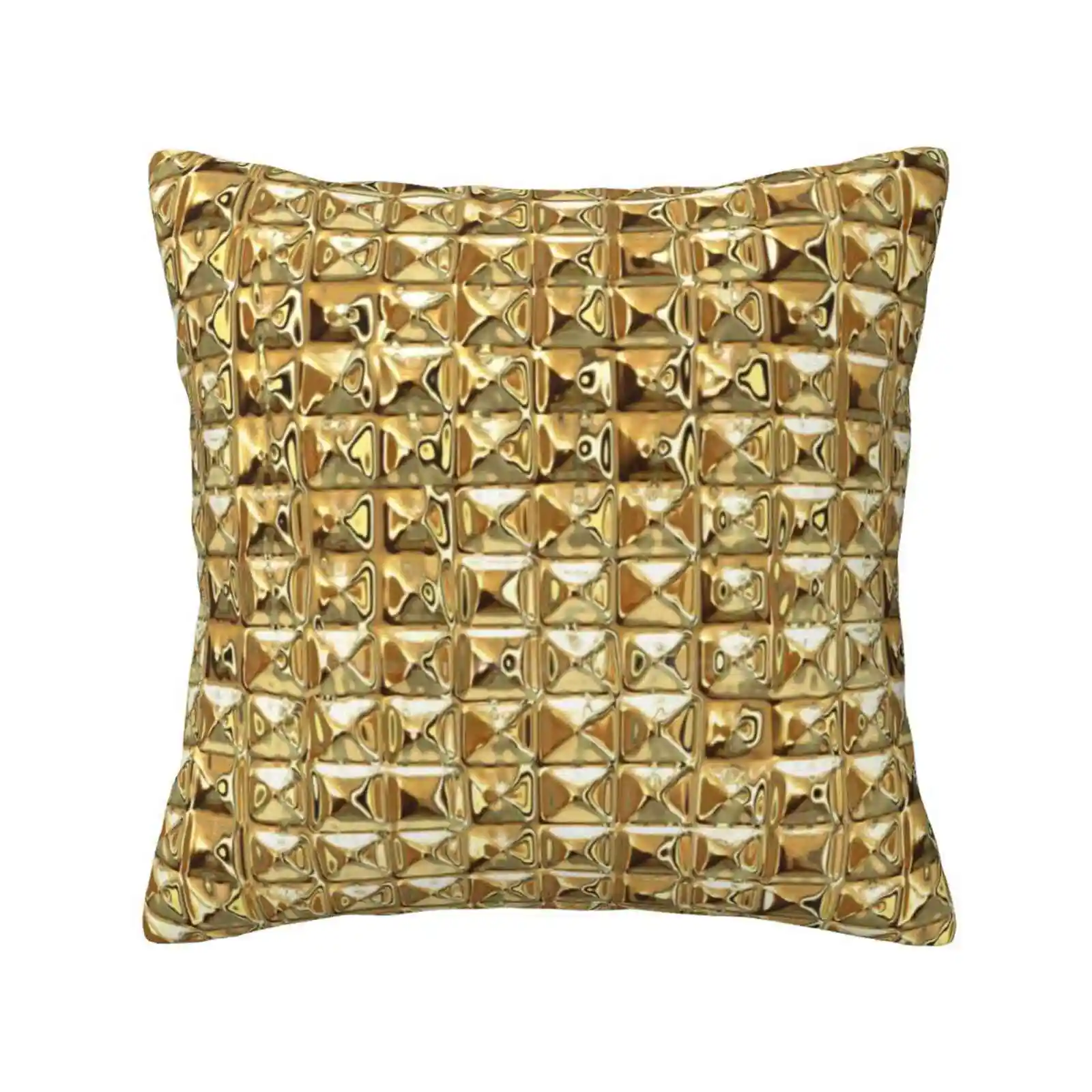 

Gold Pillow Cover Hug Pillowcase Abstract Background Bright Dazzling Decorative Diamonds Elegant Element Gem Geometrical