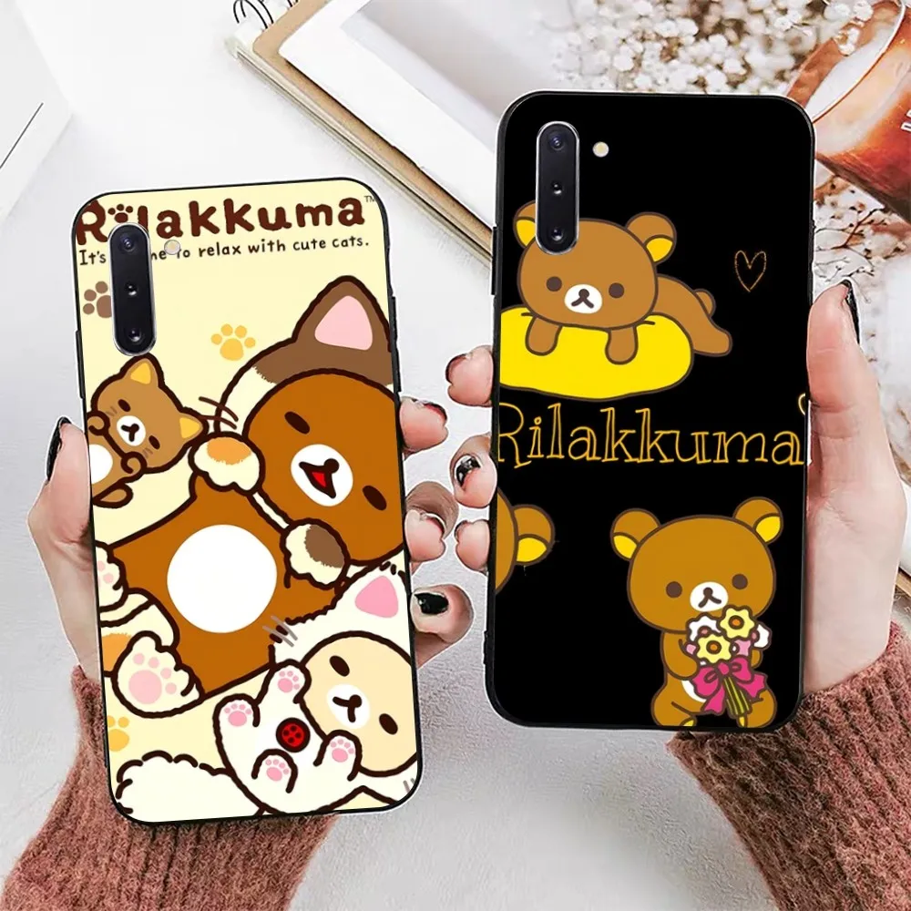 Cute Cartoon R-Rilakkuma Phone Case For Samsung Note 8 9 10 20 pro plus lite M 10 11 20 30 21 31 51 A 21 22 42 02 03