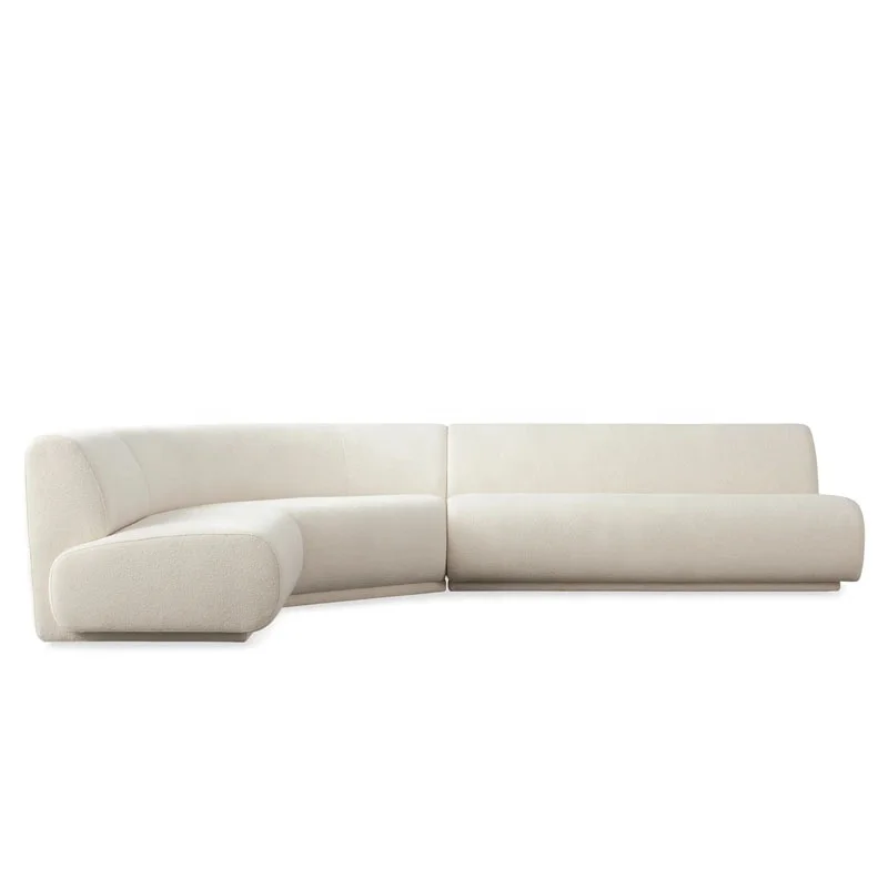 Modern Contemporary Hotel-Style Upholstery Fabric Three Piece Sectional Sofa Set for Apartment Living Room Furniture
