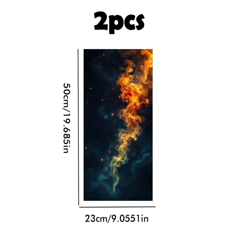 2 car center pillar stickers Starry Flame Stream B-pillar scratch protection sticker