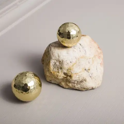 Light Luxury Solid Brass Furniture Handles Hardware Hand Hammered Cabinet Handle Ball Shaped Golden Drawer Knobs Cupboard