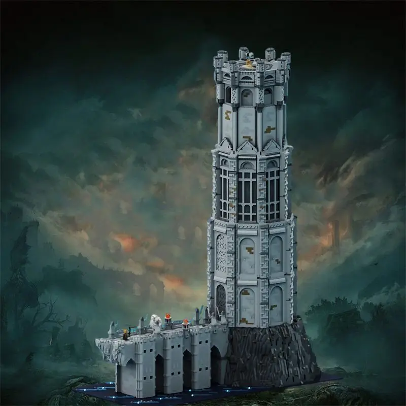 Building block tower street view castle lighthouse model difficult to assemble ornaments