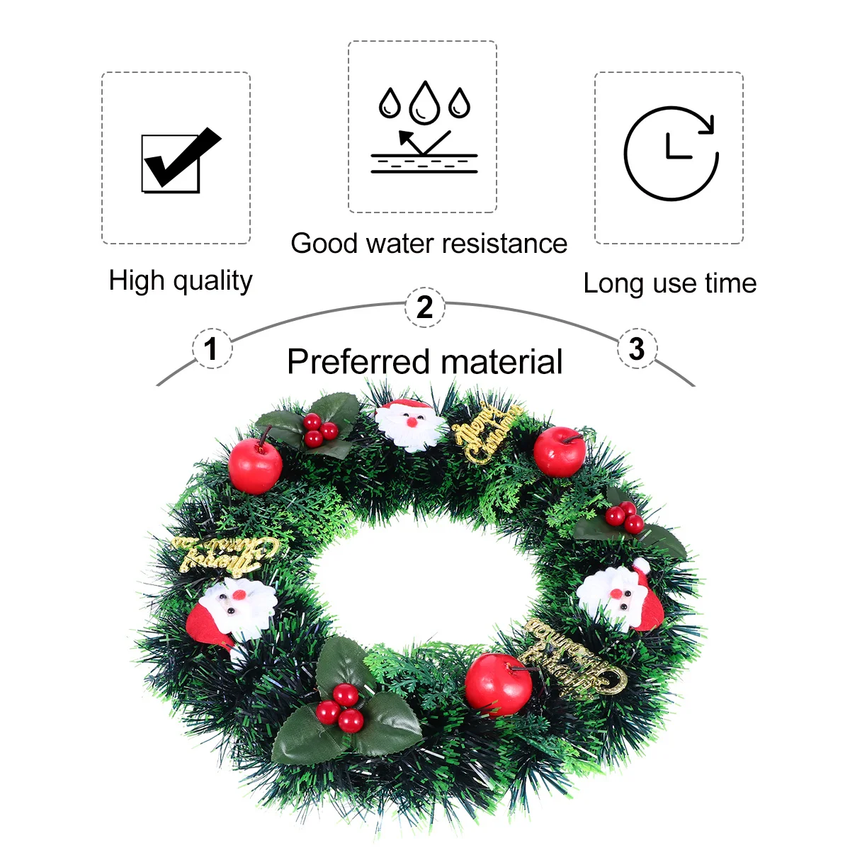 

1Pcs Christmas Wreath Premium Garland for Party Home Wedding Decoration Xmas Garland Pendant Festive Gift