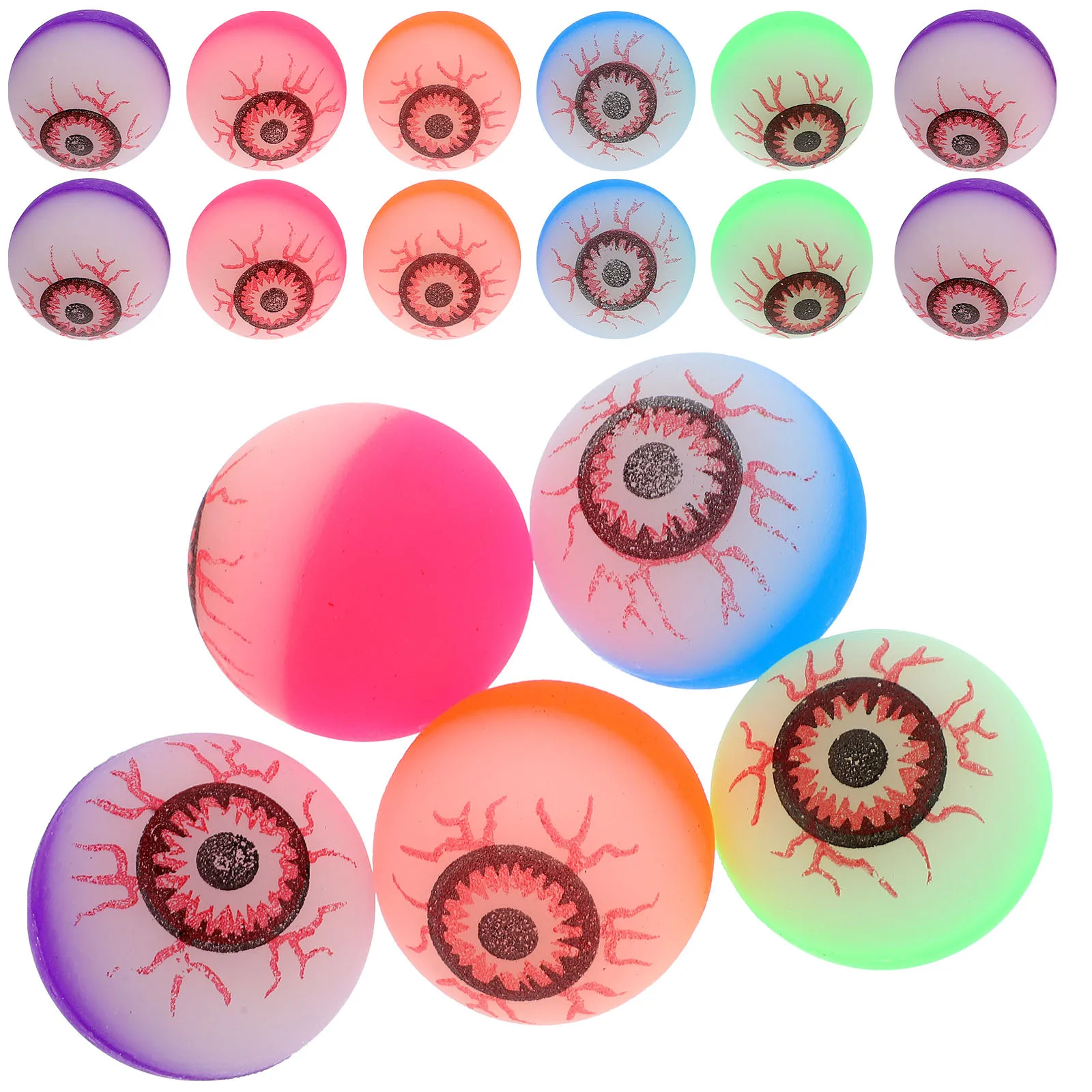 ลูกบอลตาเด้งหลากสี 10 ชิ้น สำหรับงานปาร์ตี้ฮาโลวีน ของเล่นเด็ก ลูกบอลกระโดดสยองขวัญ ของขวัญตลกๆ