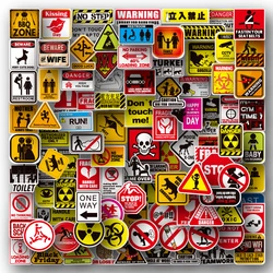 50/100pcs Cartoon Warning Stickers Danger Banning Skateboard Guitar Laptop Motorcycle Car Classic Toy Cool Decals Sticker