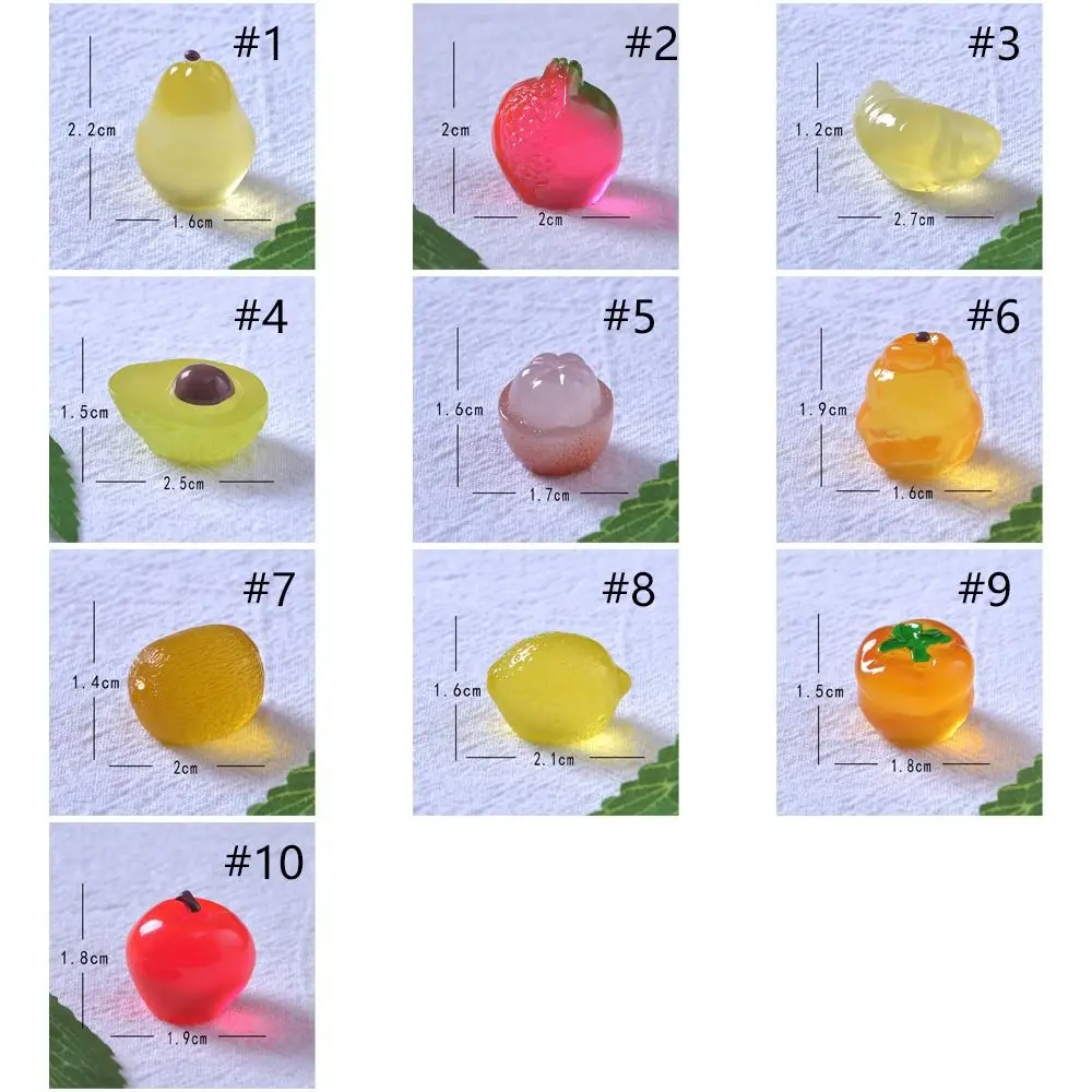 Śliczne symulacje świecące owoce Mini rękodzieło sztuczne owoce realistyczne DIY Decor figurki owoców miniatury