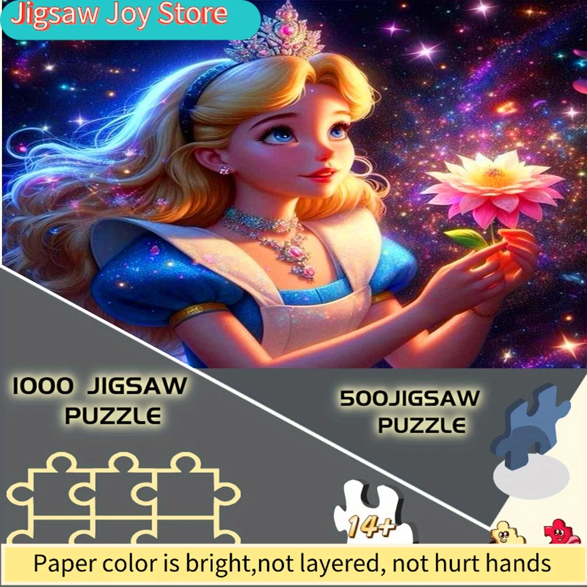 Disney/Disney Papierpuzzle, DIY Sternenhimmel-Prinzessin, verträumte Blumen, Märchen – wunderschöne und elegante Puzzles für das Schlafzimmer
