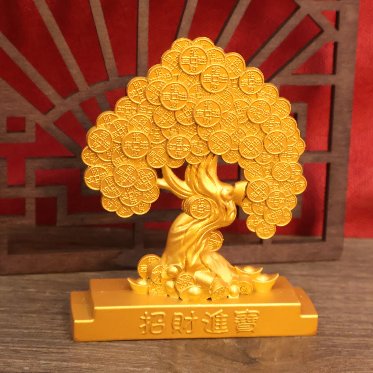 HYS sand gold cash tree to attract wealth tree to recruit living room office ornaments store opening gifts decorative crafts