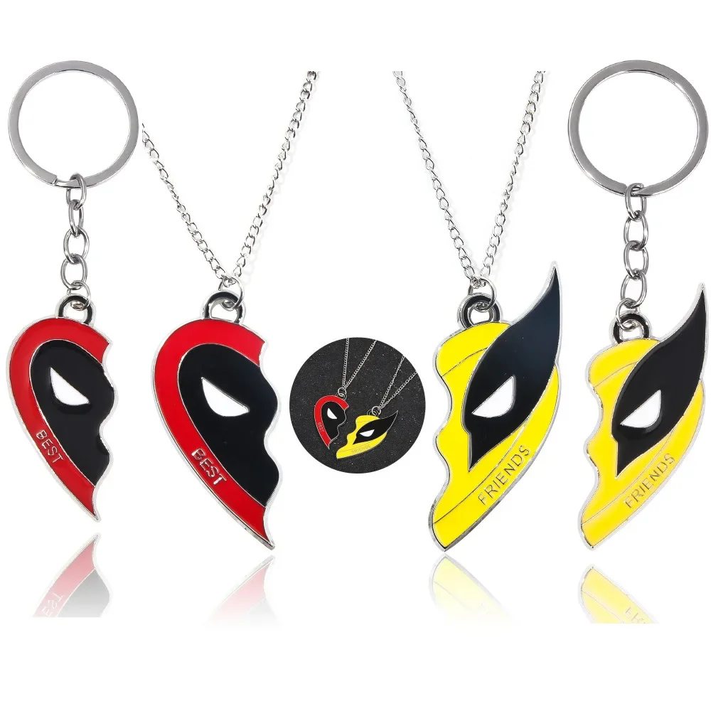 Disney Deadpools Wolverine Peripheral Necklace Alloy Dripping Oil Necklace Accessories Kid Toy Backbag Keychain Gift Wholesale