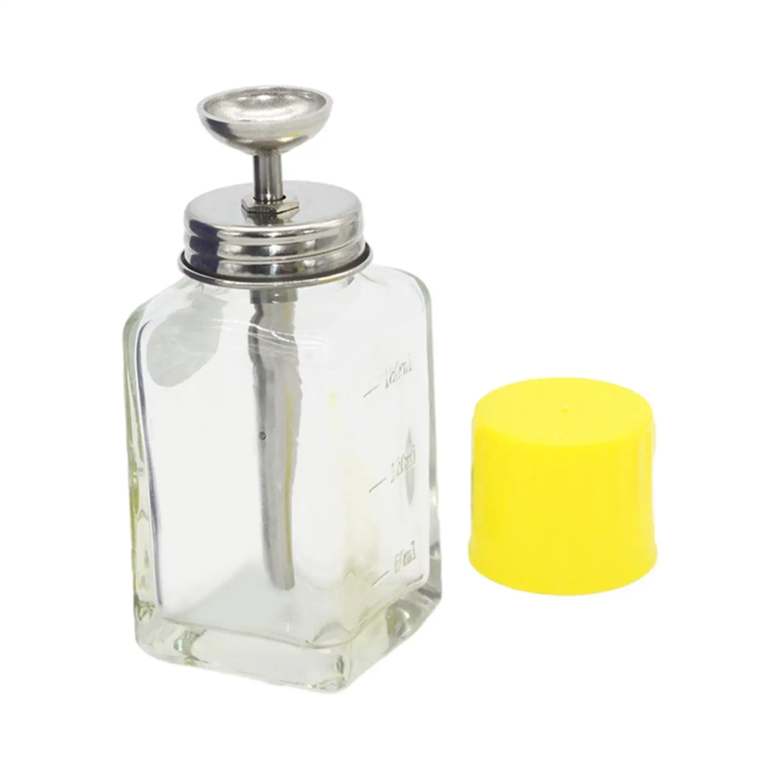 Empty Bottle with Scale Glass Pump Dispenser Bottle for Manicure Store Home