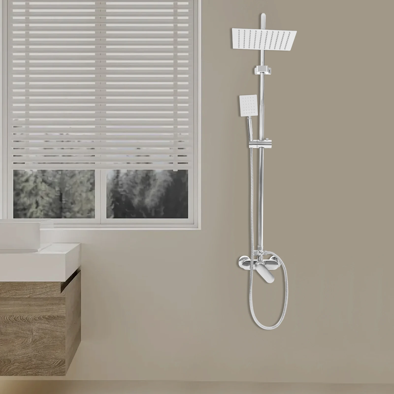 Picture 3: Hot and Cold Shower Set-Silver, Shower Set, Silver, Copper