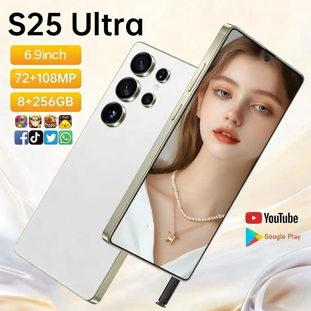 Новая модель планшета JCTKJ S25Ultra, экран 6,9 дюйма, Android 12, поддержка Wi-Fi, две SIM-карты, функция Dual Standby, Play Store и Google Tab.