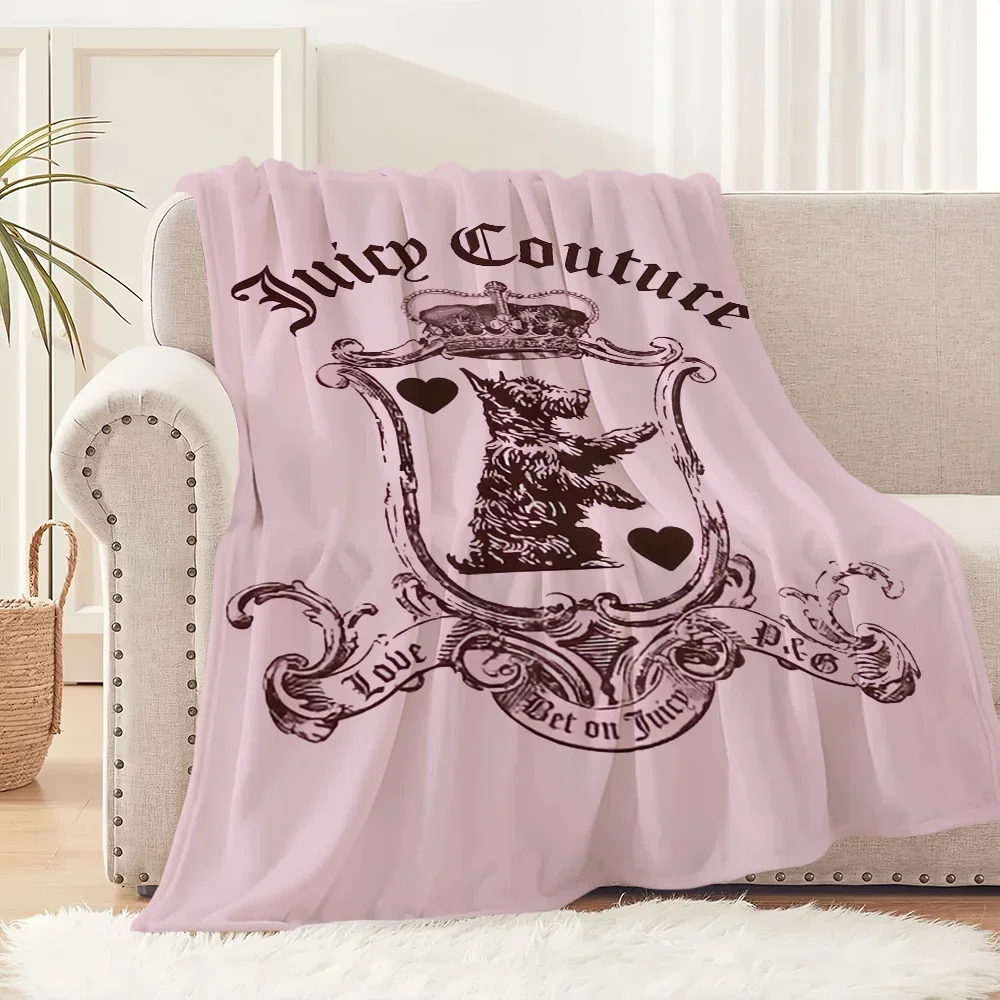 Modetrend Juicy Couture Überwurfdecke aus weichem Plüsch für Wohnzimmer, Schlafzimmer, Büro, perfektes Geburtstagsgeschenk für Kinder und Erwachsene