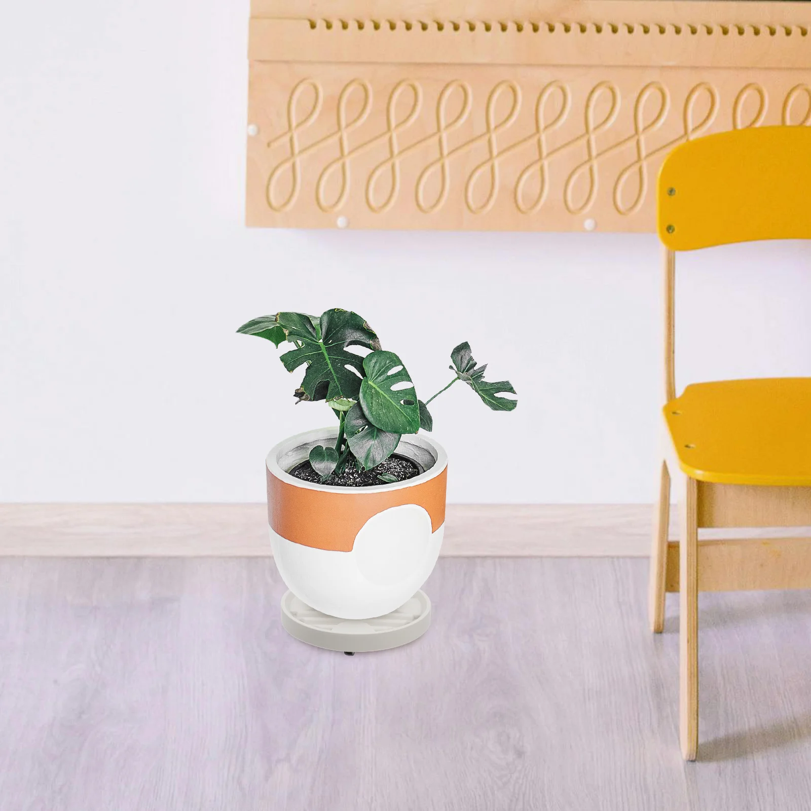 

Round Deep Green Plant Pot Tray Rolling Stand with Anti Slip Silent Wheels Stable Support for Indoor Outdoor Plant Mover Base