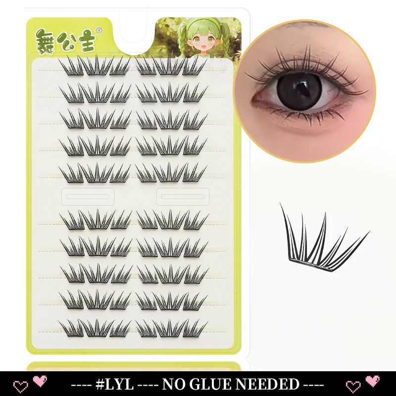 DINGSEN 10 Reihen Selbstklebende Einzelwimpern Ohne Klebstoff DIY Wimpernverlängerung Cluster Handgefertigte Wimpern Natürliche Wimpern – Detail 16