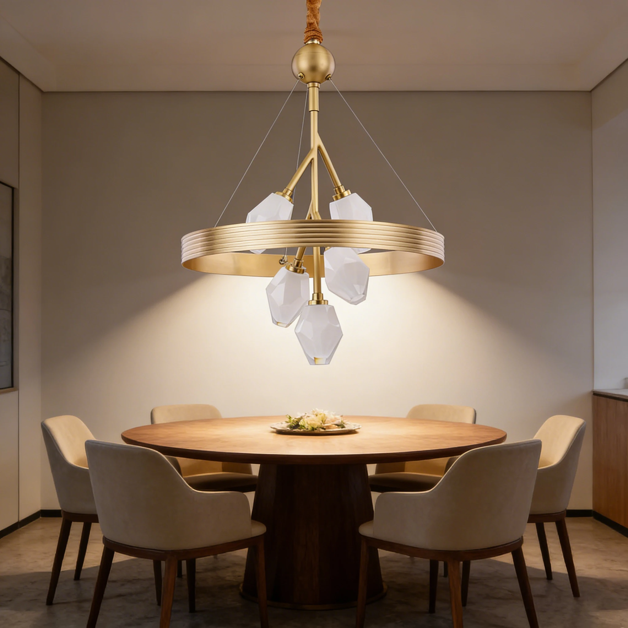 REVEN Customizable Modern Pendant Lamp 2026 Designer Dimmable Luster Chandelier Glass Brass for Living Room Dining Room