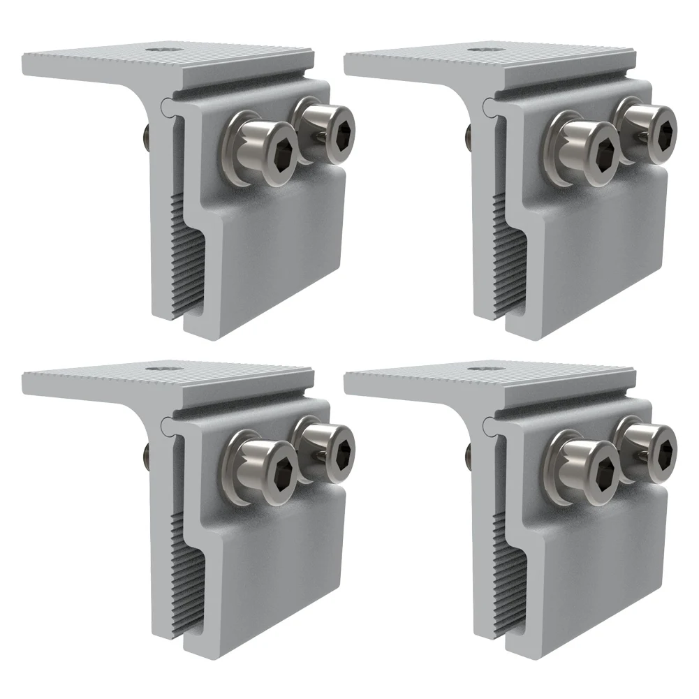 1/4Pcs Solar Panel Bracket Standing Seam Clamps PV Panel Roof Seam Clamp Roofs Solar Mounting Bracket Aluminum-Alloy Fixture