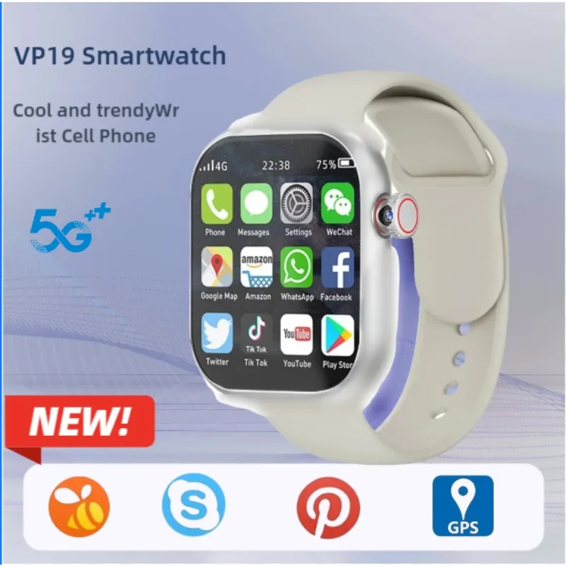 

Новые умные часы VP19 4G LTE/WiFi, слот для SIM-карты, 360° ° Вращающаяся камера, совместимая с Android/iOS. Подходит для мужчин и женщин.