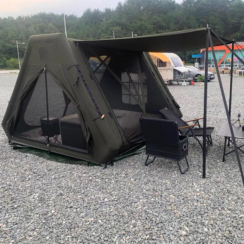 Arrival Portable Automatic Inflatable Four Seasons Ridge Camping Tent 12 Waterproof Breathable Cotton Canvas Family Outdoor