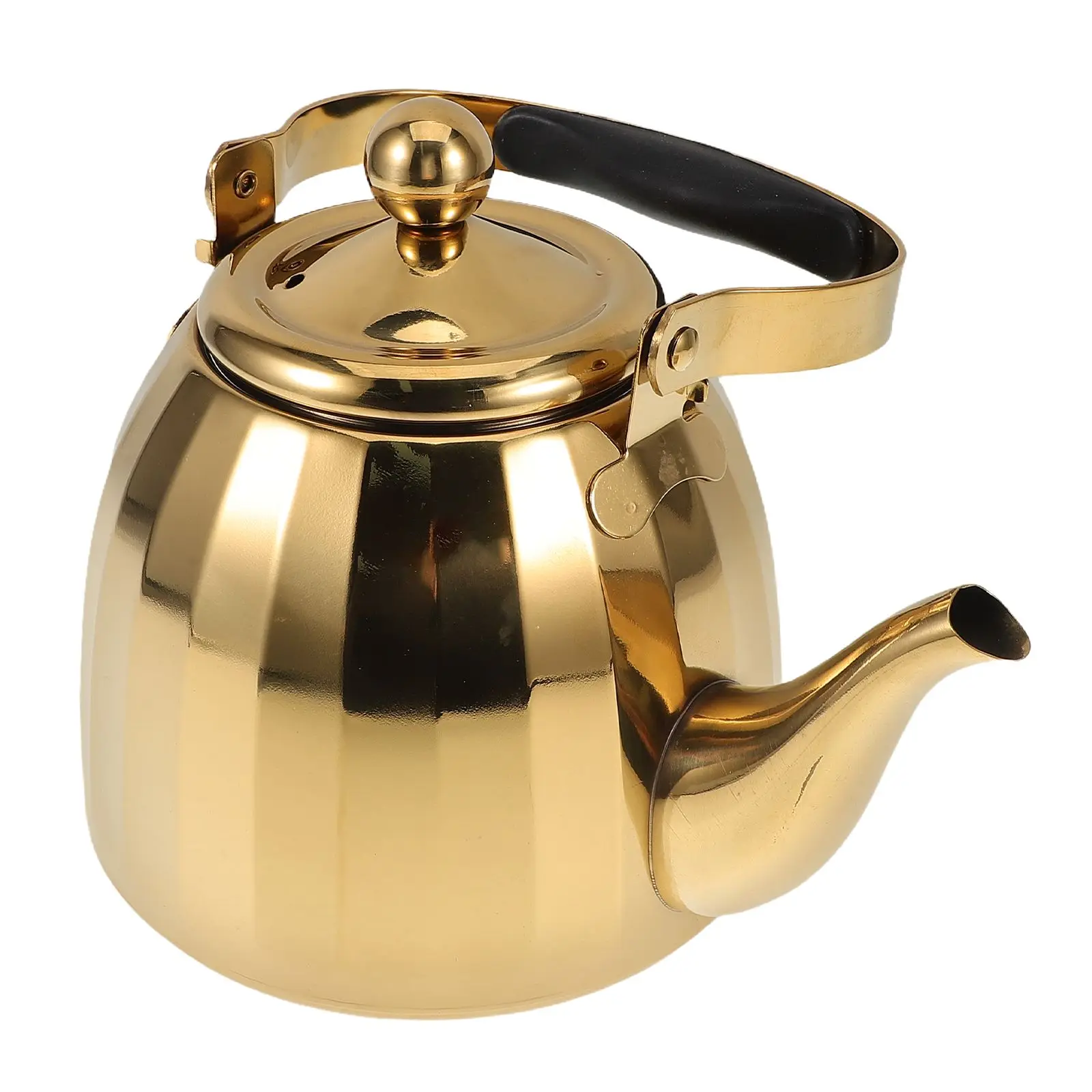 

Stainless Steel Teapot Kettle Camping Coffee Pot Portable Outdoor Restaurant Use Boiler Strainer Handle Decor Stove Boil