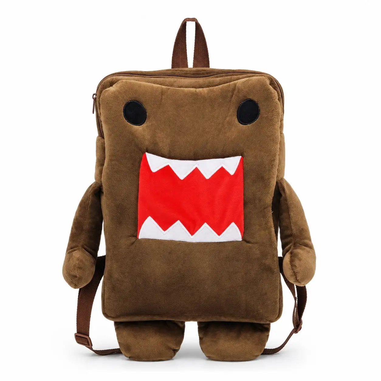 Cute Plush Monster Backpack With 3D Arms & Feet, Soft Cartoon Style Zipper Daypack For School, Travel & Daily Use