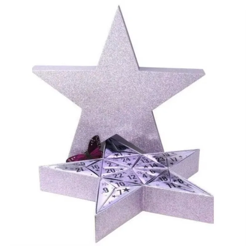 Customization.Five Star New Design Luxury Printing Custom logo Paper Packaging Empty Cosmetic Beauty Advent Calendar Gift Box
