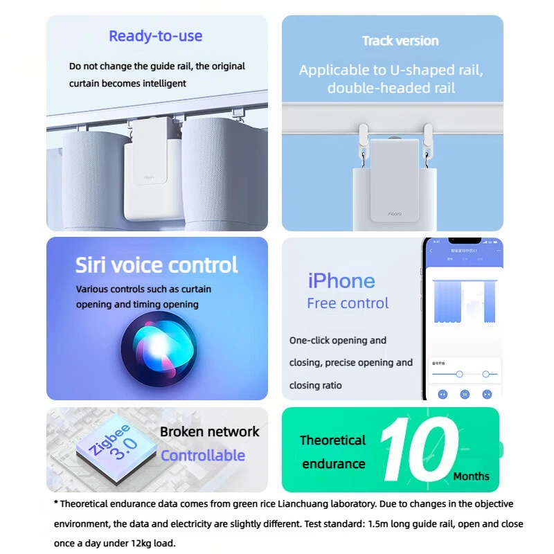 

Aqara Smart Curtain Motor E1 Zigbee 3.0 Electric Home Automation Remote Control Compatible with HomeKit Requires Hub