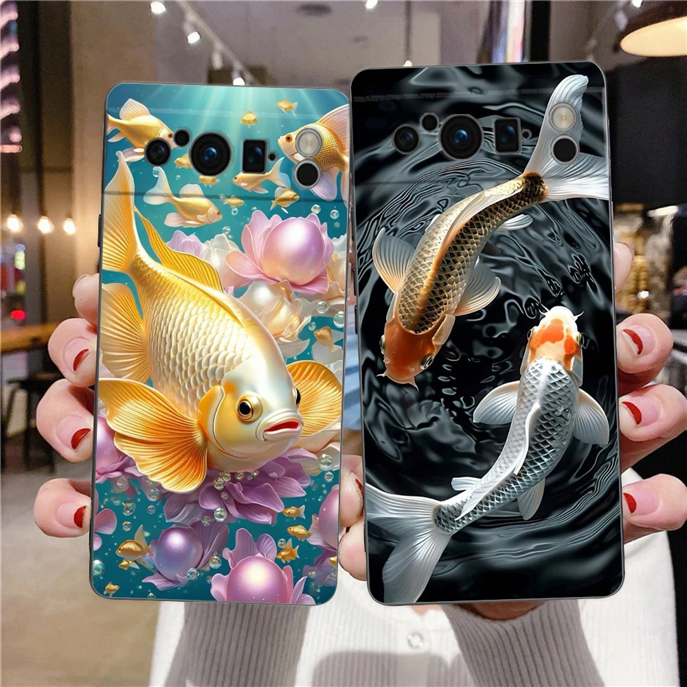 Cartoon Fish Phone Case Cover for Google Pixel 8 7 6 7A 6A Pro 5G Shockproof Silicone Soft 8 Pro 5G Shell Capas Coque Fundas Bag