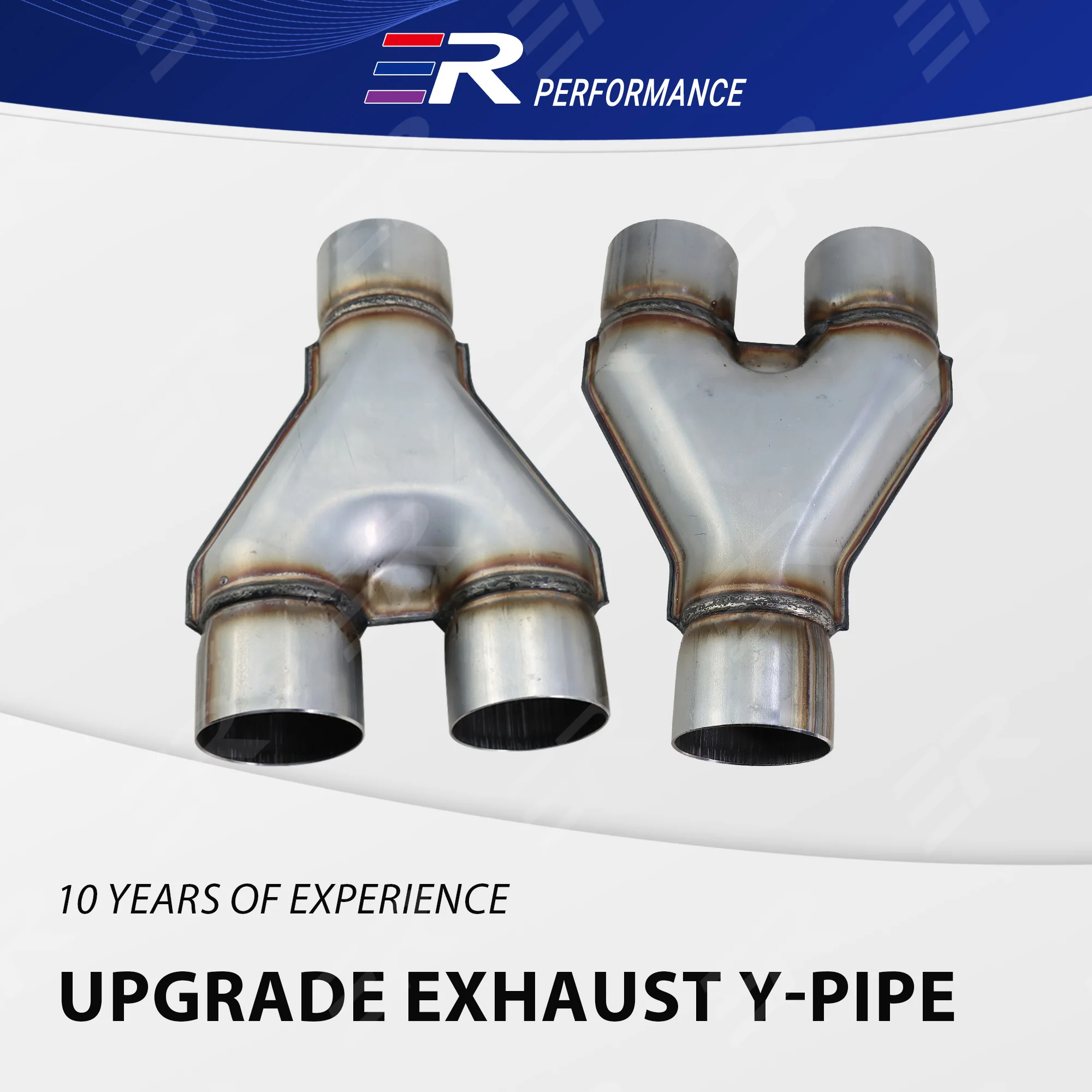 

1PCS Exhaust Tips 409 Stainless Steel Universal Car Exhuast Y Pipe Double Outlet Muffler Connector Tube Car Tail 51MM