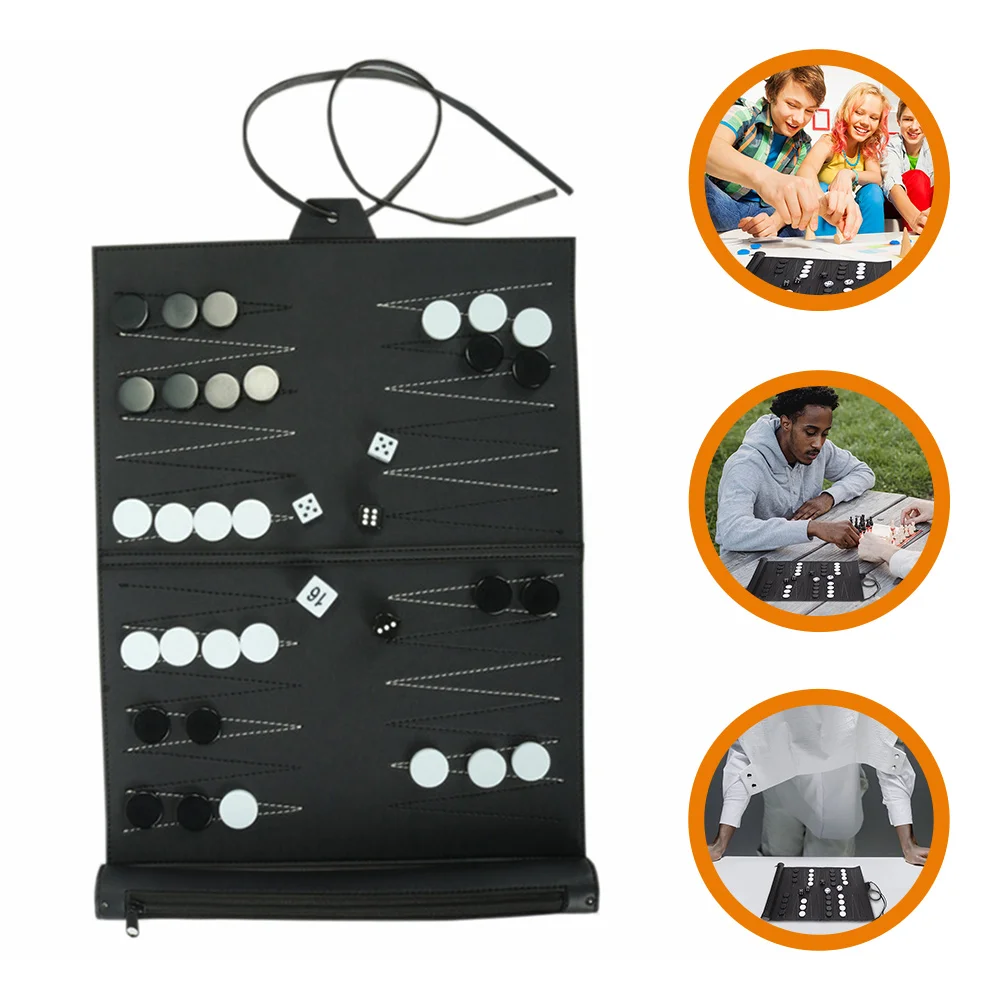 

Sets Kids Toys Foldable Travel Size PU Chess Game Educational Montessori Thinking Skill Toy