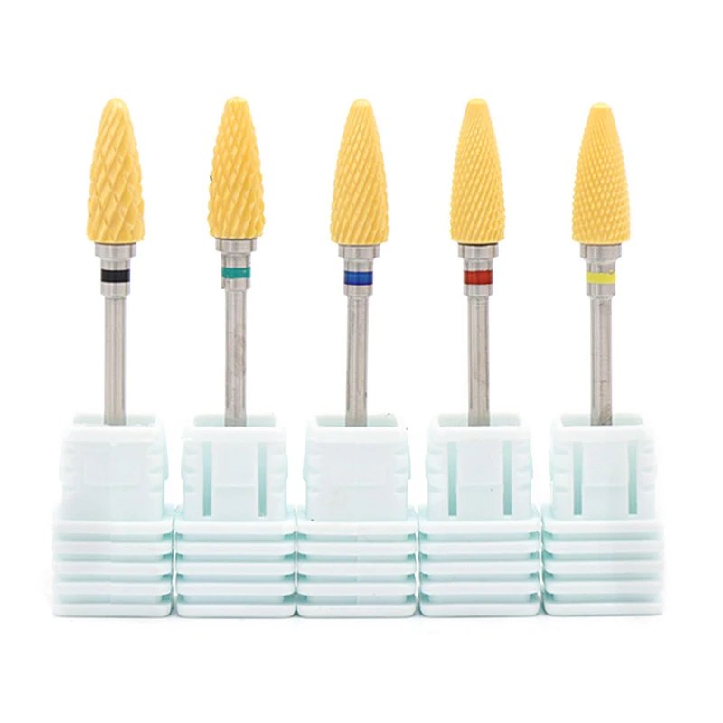 

1pcs Ceramic Milling Cutter Carbide Nail Drill Bits Pink Gel Remover Electric Machine Drills Polishing Peeling Nails Art Tools