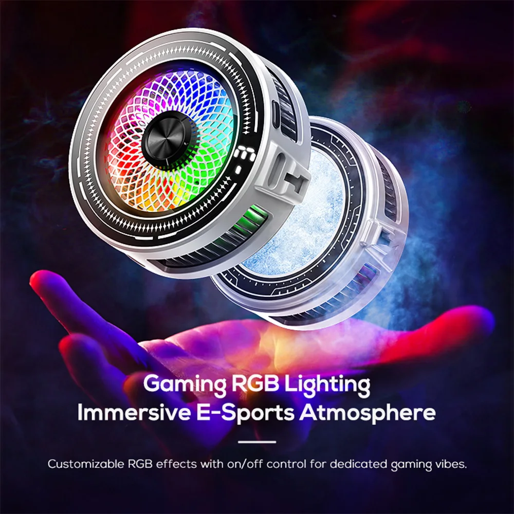 Mobile Phone Cooler Portable Three-speed Adjustment Semiconductor Temperature Digital Display Cooling Radiator With Color Light