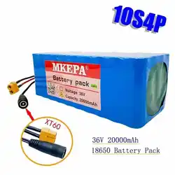 36V 10S4P 20Ah battery pack 500W high power battery 42V 20000mAh Ebike electric bicycle BMS 42v battery with xt60 plug