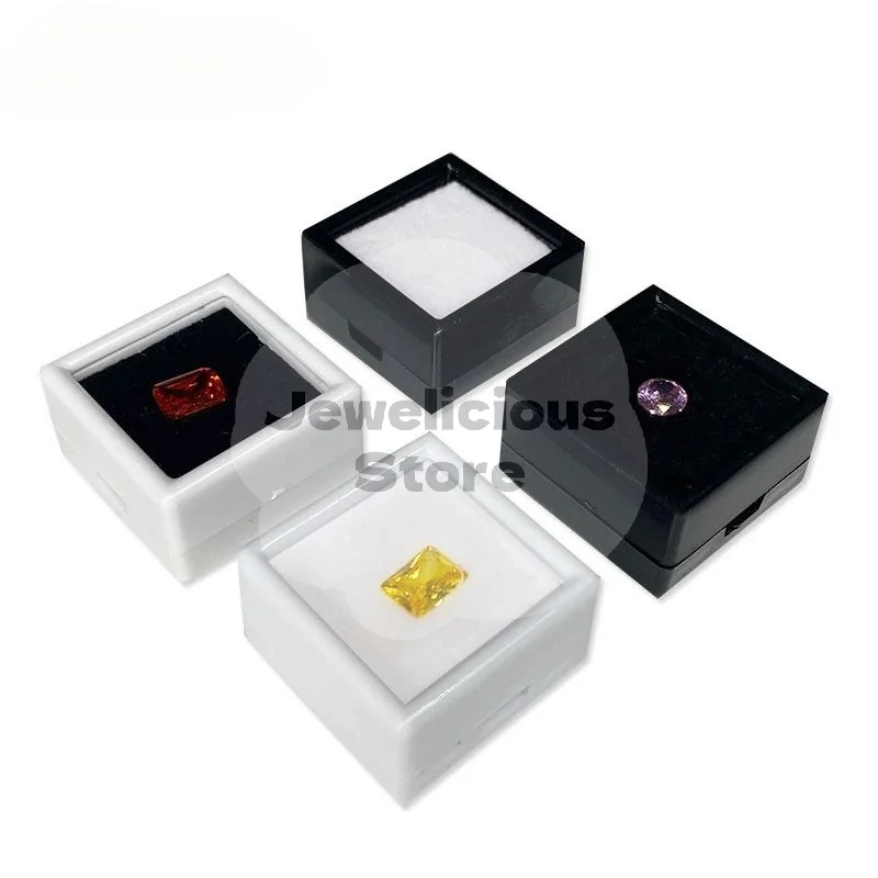 Acrylic Transparent Bare Stone Storage Display Box with Foam Pad 1PC Clear Jewelry Organizer for Home Vanity Shop Display