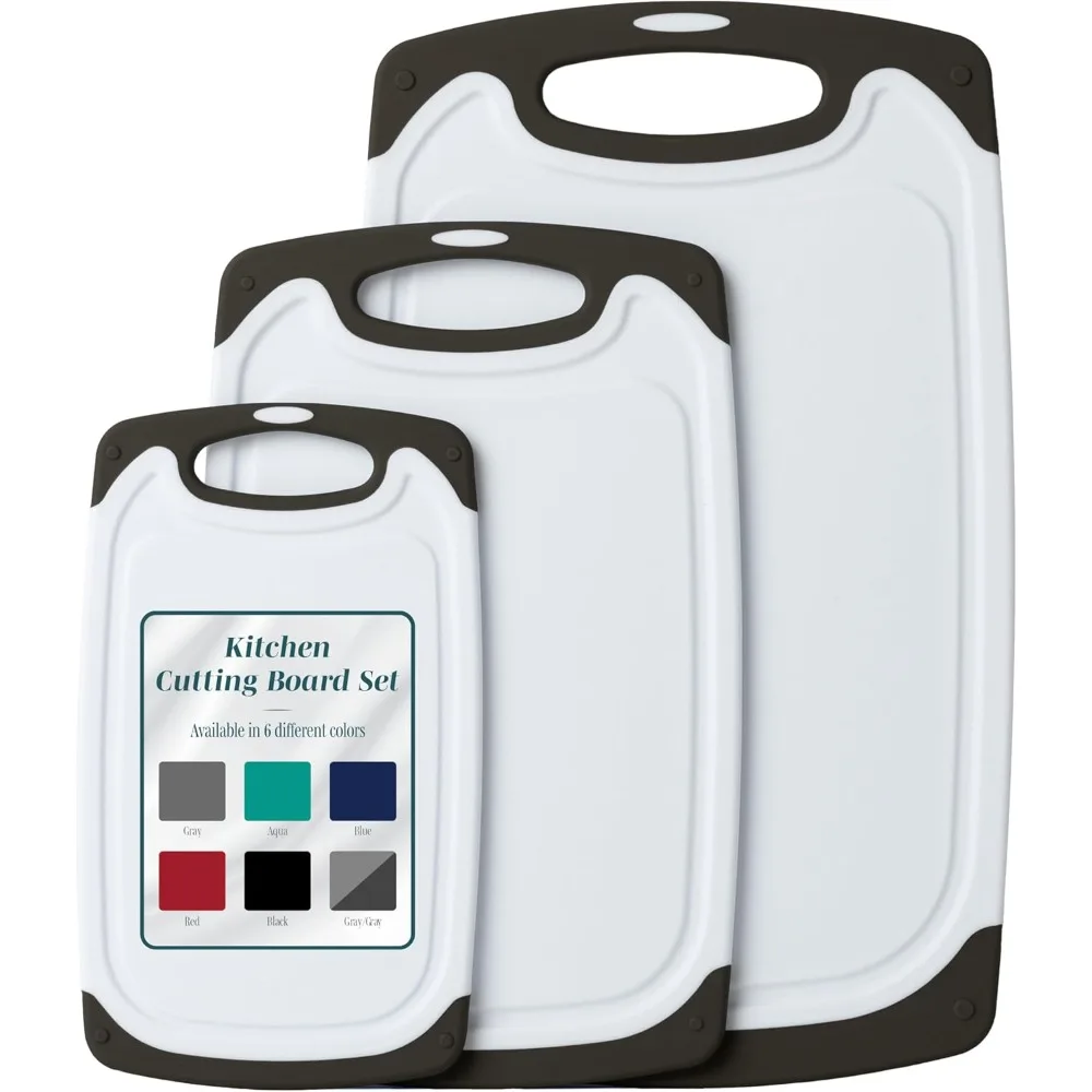 

Cutting Boards for Kitchen - BPA-Free Chopping Board - Different Sizes & Non Slip Handles - Reversible, Large Cutting Board Set