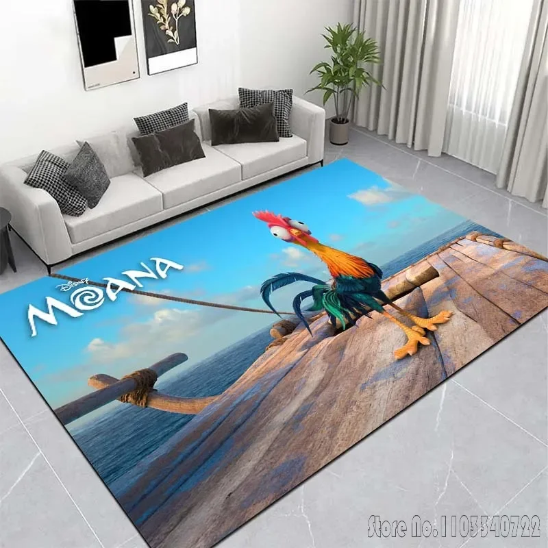 3D Disney Princess Moana Pattern Carpets for Living Room Bedroom Floor Mat Decor Anti-slip Rugs Kid's Room Area Rug Play Mat