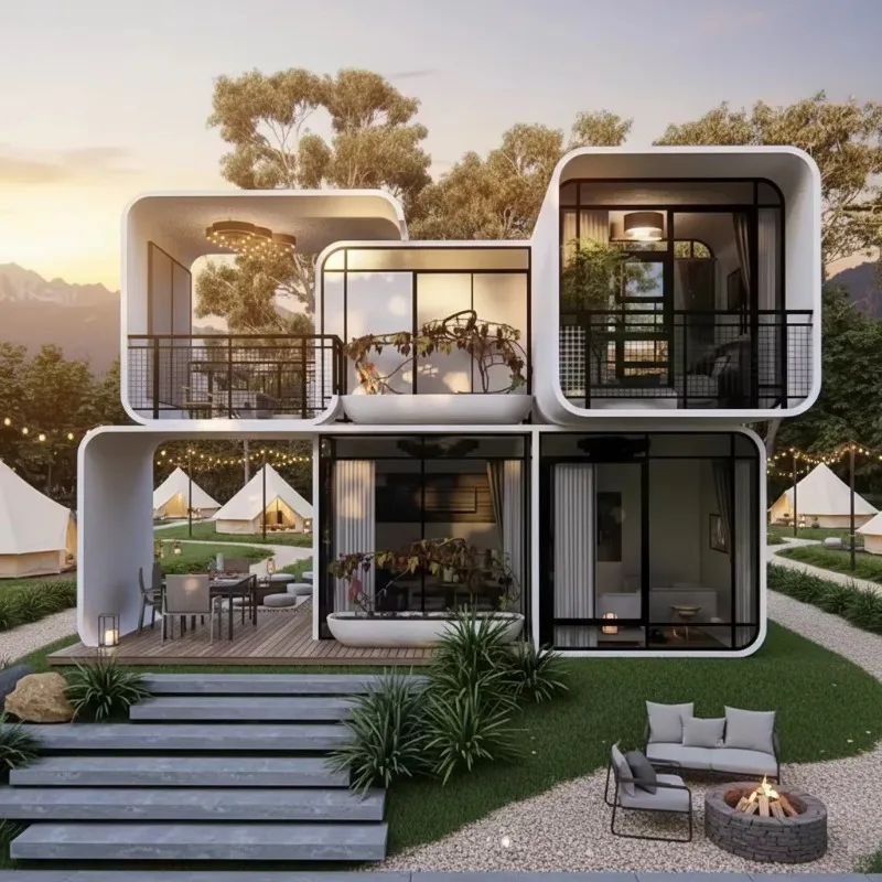 Movable Apple Cabin Luxury Tiny Prefab House Soundproof Insulated Capsule Cabin Custom Modern Design for Glamping Villa Office
