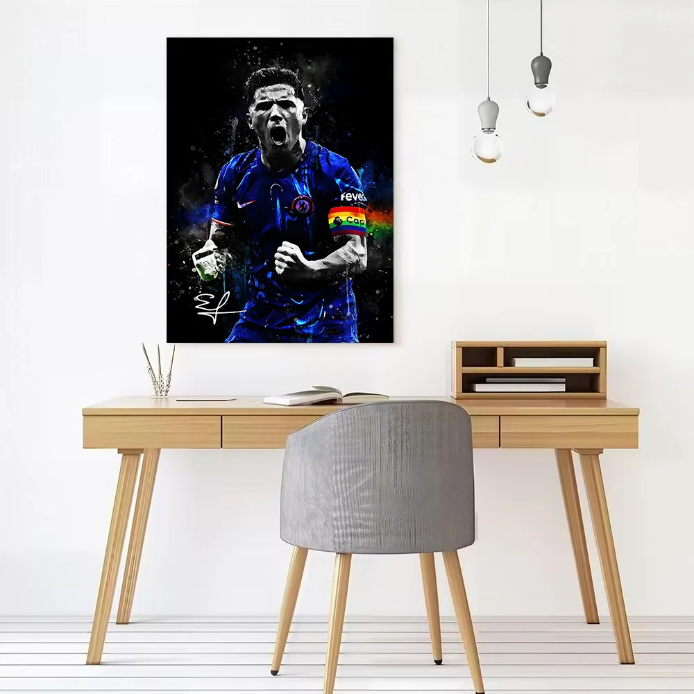 Enzo Fernandez Celebrating With Rainbow Poster Canvas Wall Art Personalized Print Modern Painting Perfect Gift for Vintage Decor