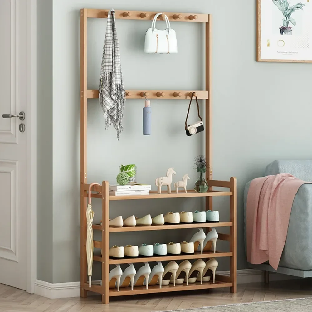 

v Shoe Rack Coat and Hat Rack Shoe Clothing Storage Organizer Hat Hanger Clothes Hanging Heavy Duty Racks Multifunctional