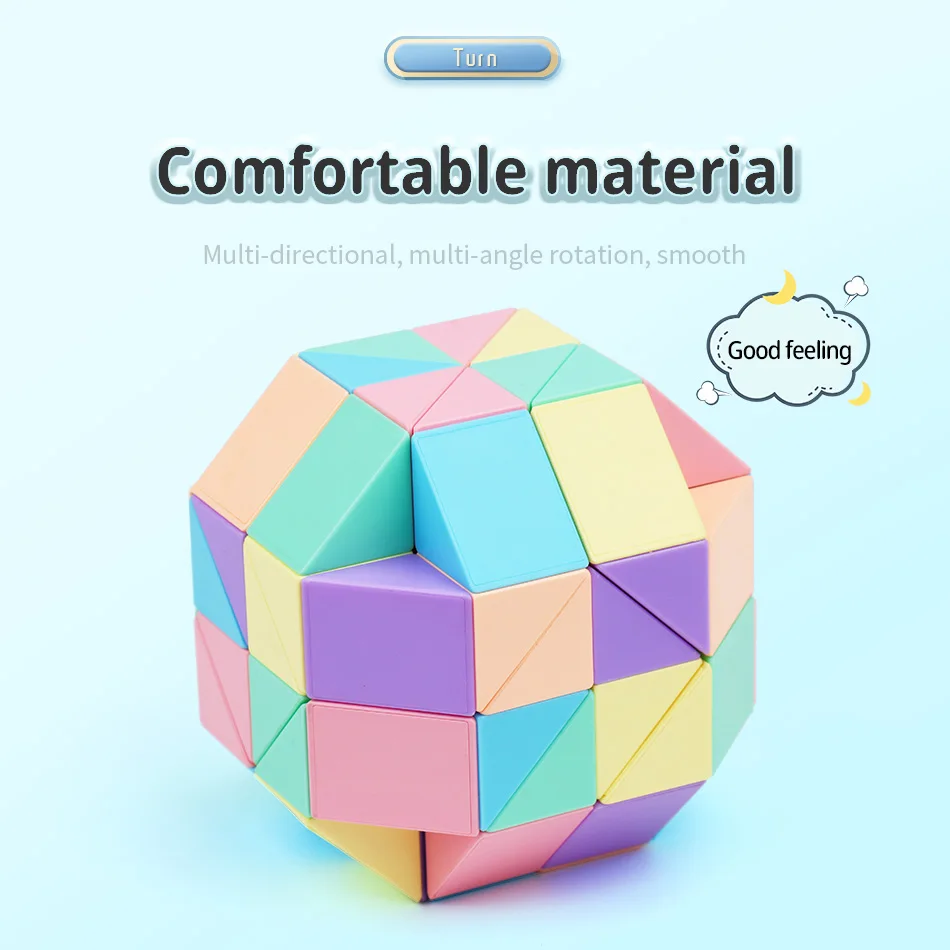 MOYU sihirli cetvel 24 segment sihirli kural yılan Macaron 3D bulmaca stres oyuncakları dönüştürülebilir küpler çocuk eğitim oyuncak Cubo Magico